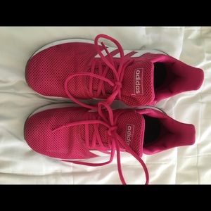 Pink adidas tennis shoes